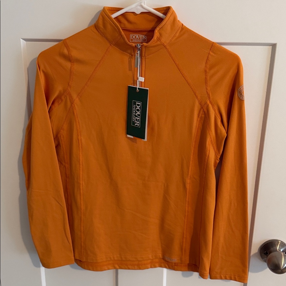 Dover Saddlery - Kids Orange Quarter-Zip Pullover - Size XL NWT